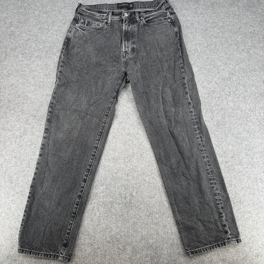 Y2K Abercrombie & Fitch Jeans Mens 30 90s Loose Black Straight Leg EUC
